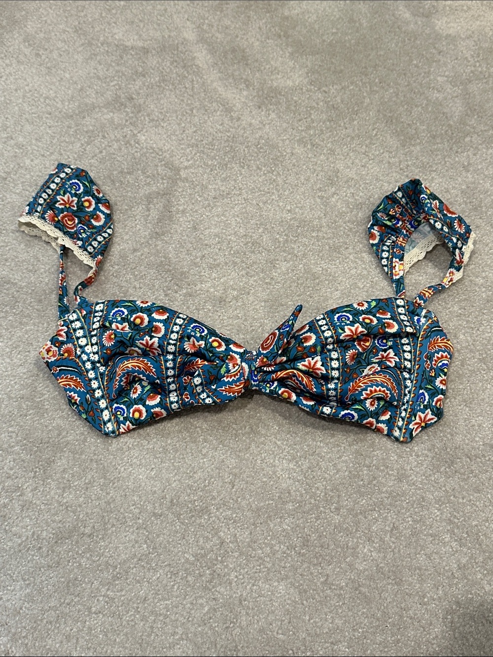 Montce Teal Paisley Bikini Top